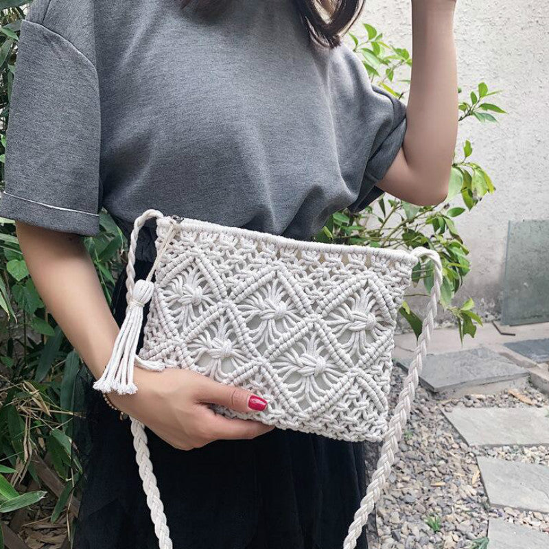 Sac Bandoulière Tressé Femme – Macramé Coton Fait Main Style Estival - Image 8