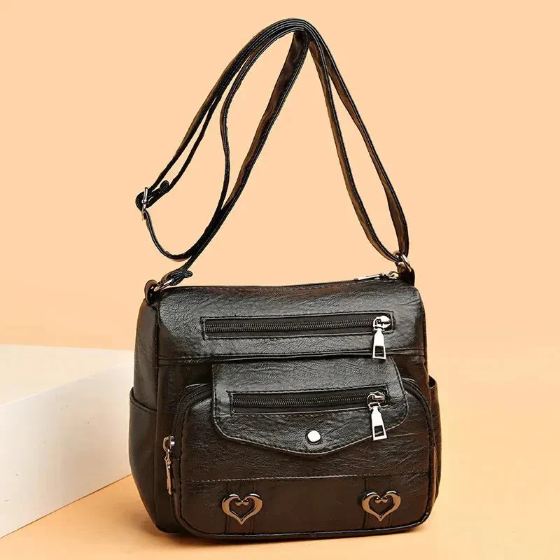Sac Bandoulière Vintage Femme en Cuir Souple 'Love' - Image 5