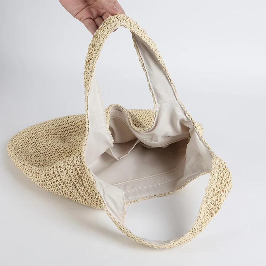 Sac de plage élégant en paille pour femme - Image 4