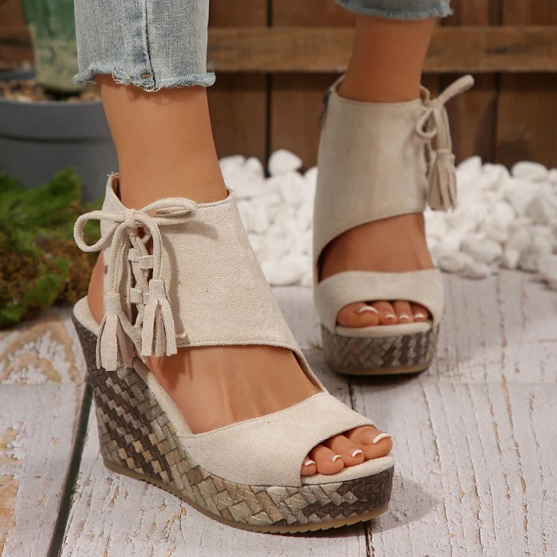 Sandales Compensées Bohème Chic Femme – Plateforme Haute Confort Été - Image 10