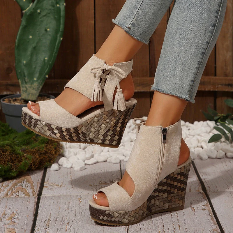Sandales Compensées Bohème Chic Femme – Plateforme Haute Confort Été - Image 3