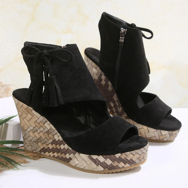 Sandales Compensées Bohème Chic Femme – Plateforme Haute Confort Été - Image 6