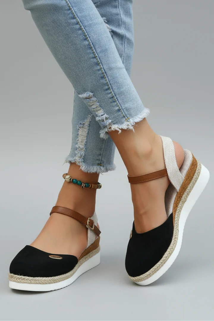 Sandales Espadrilles Femme Bout Fermé – Sandales Plateforme Été - Image 4