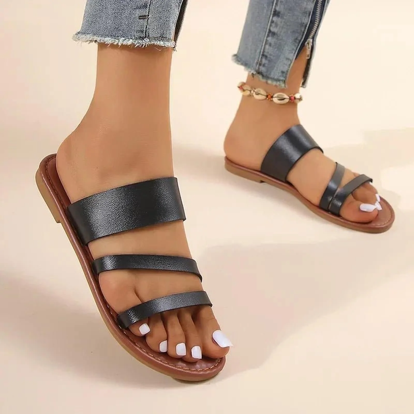 Sandales femme a brides croisees et semelle souple - Confortables et estivales - Image 7