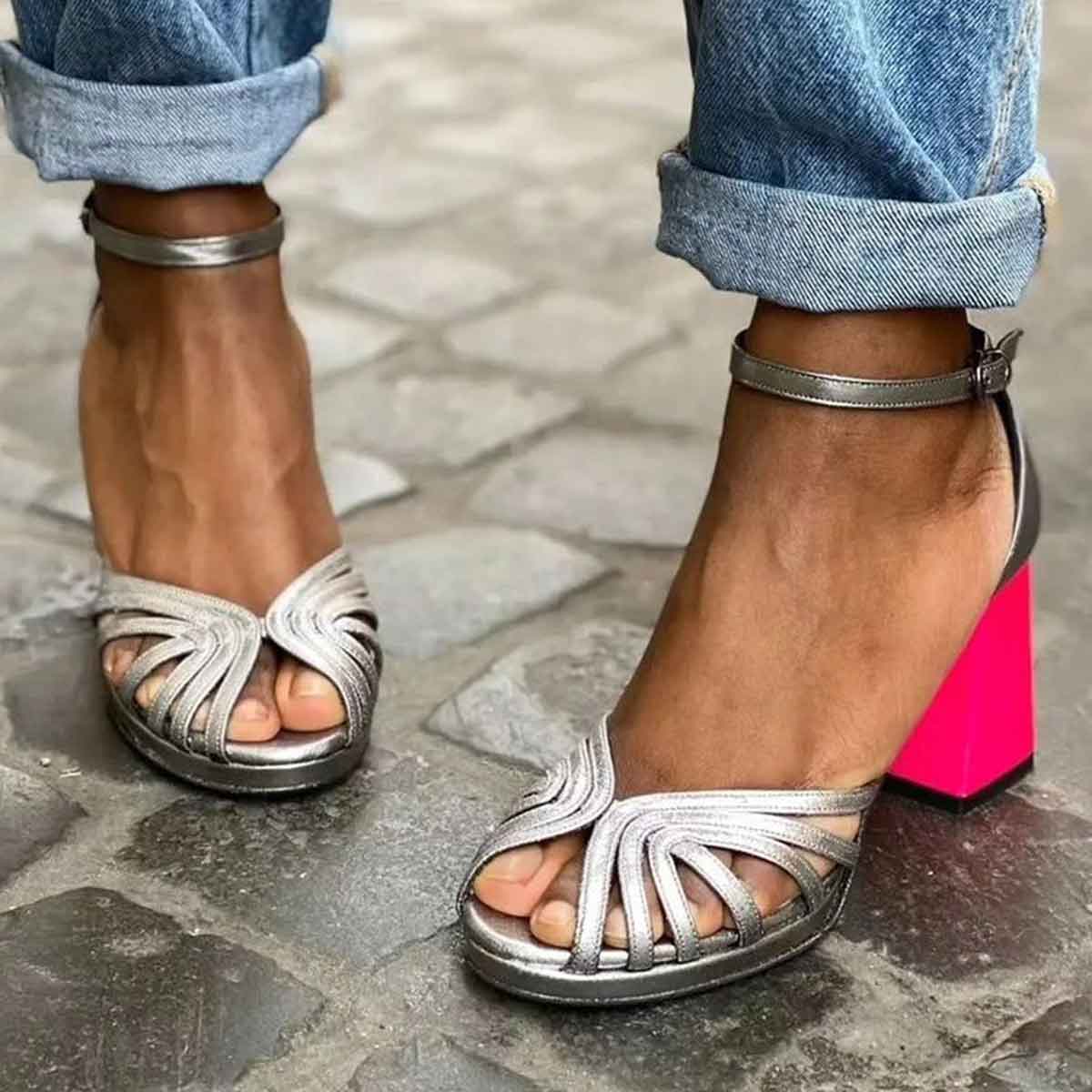 Sandales Femme à Talon Bloc Ouvert – Chaussures d’Été Confortables et Élégantes - Image 2