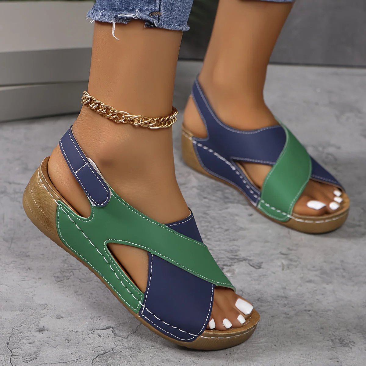 Sandales Plateforme Ouvertes Femme – Chaussures Confort à Semelle Amortie - Image 7