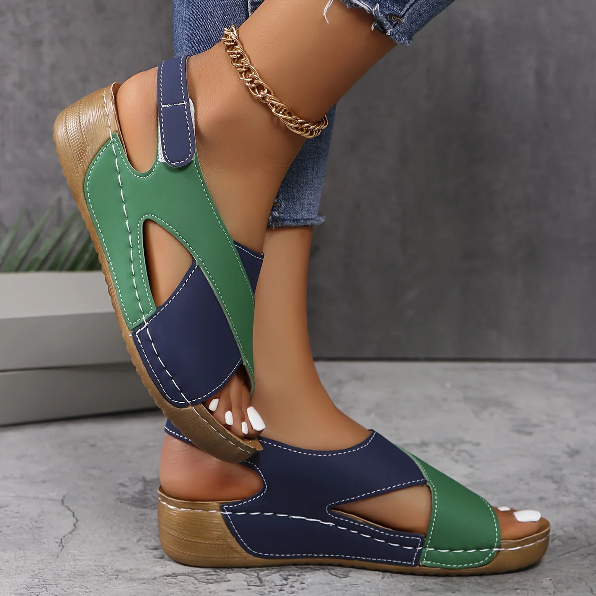 Sandales Plateforme Ouvertes Femme – Chaussures Confort à Semelle Amortie - Image 8