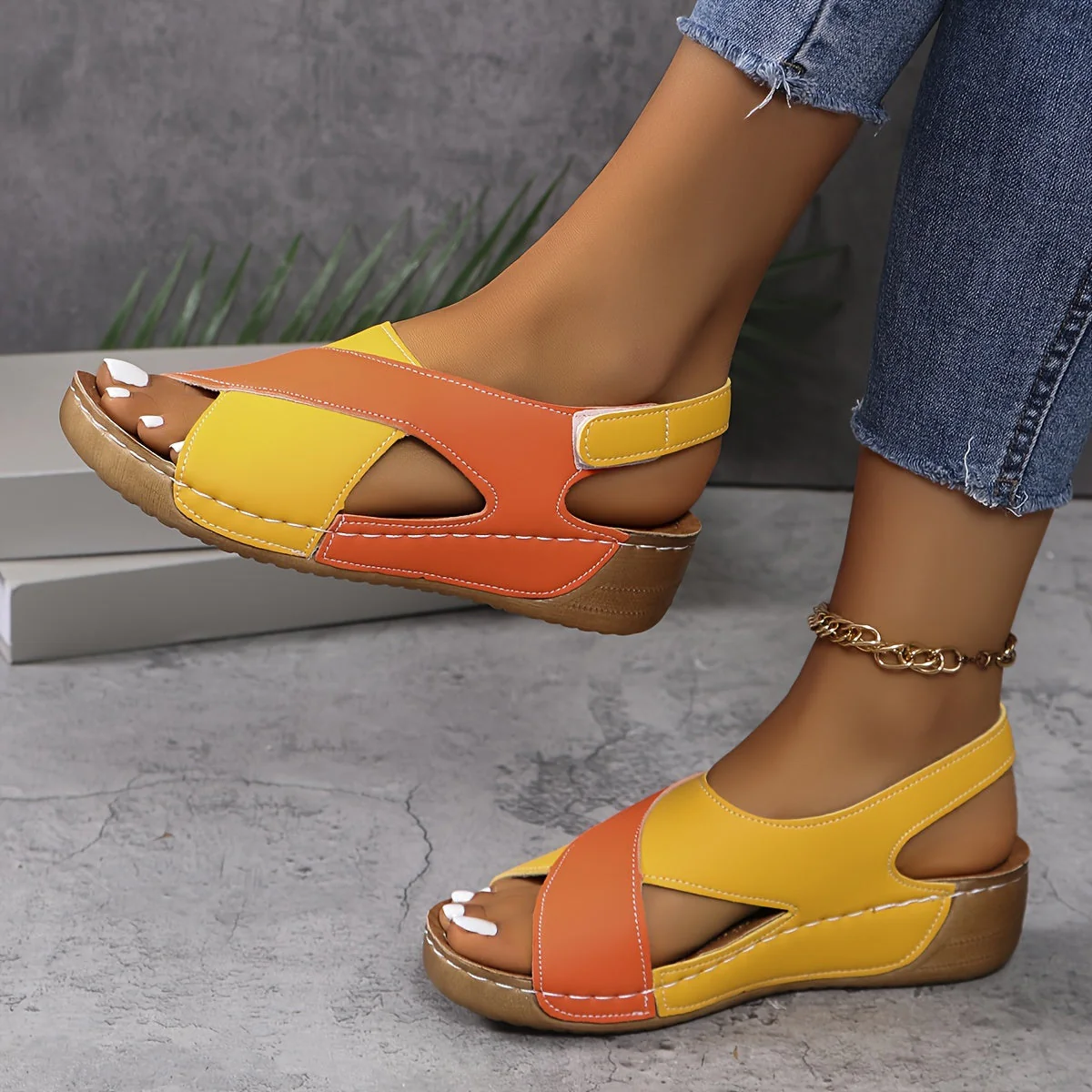 Sandales Plateforme Ouvertes Femme – Chaussures Confort à Semelle Amortie - Image 9