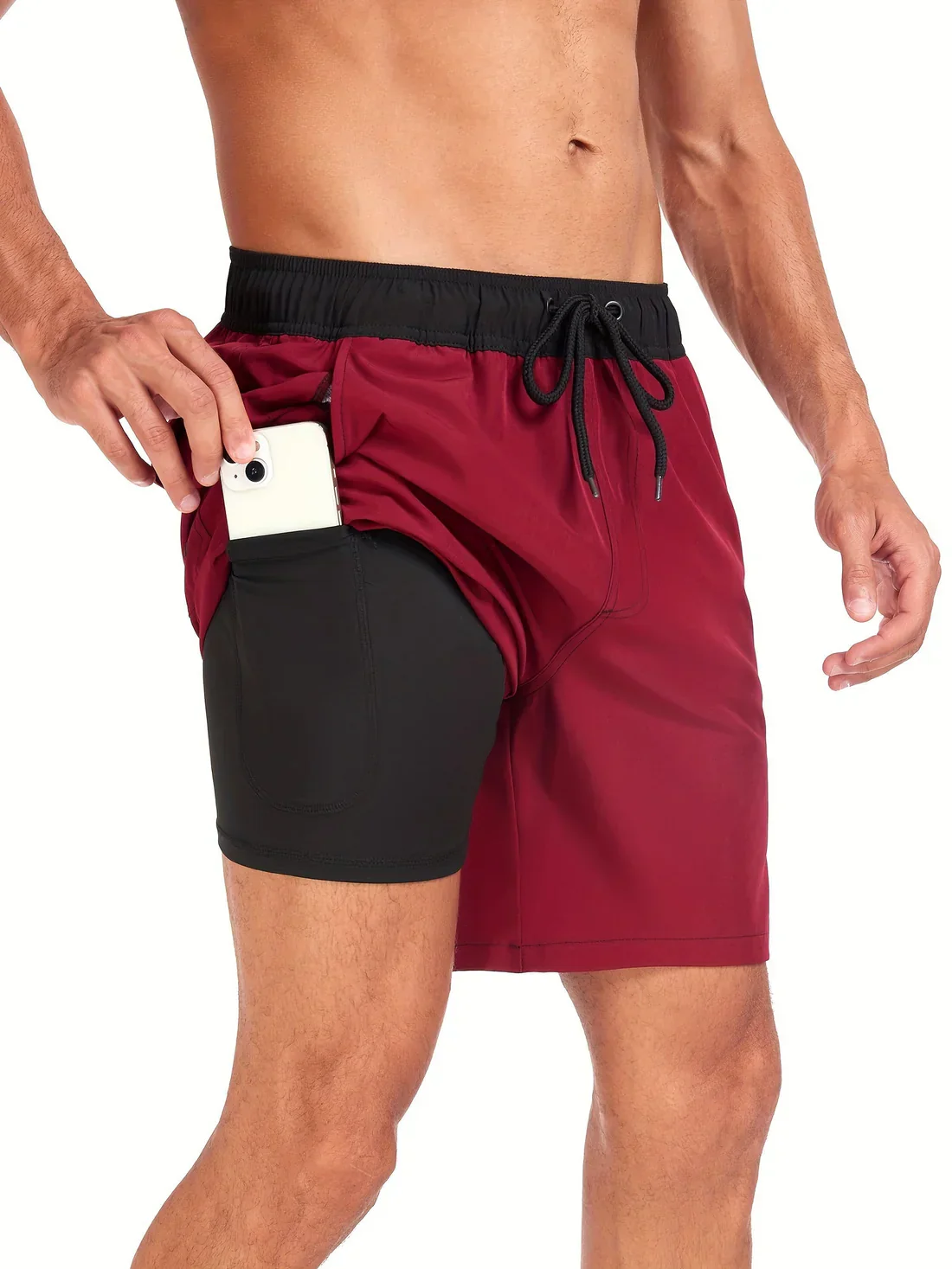 Short de bain athlétique à séchage rapide pour hommes