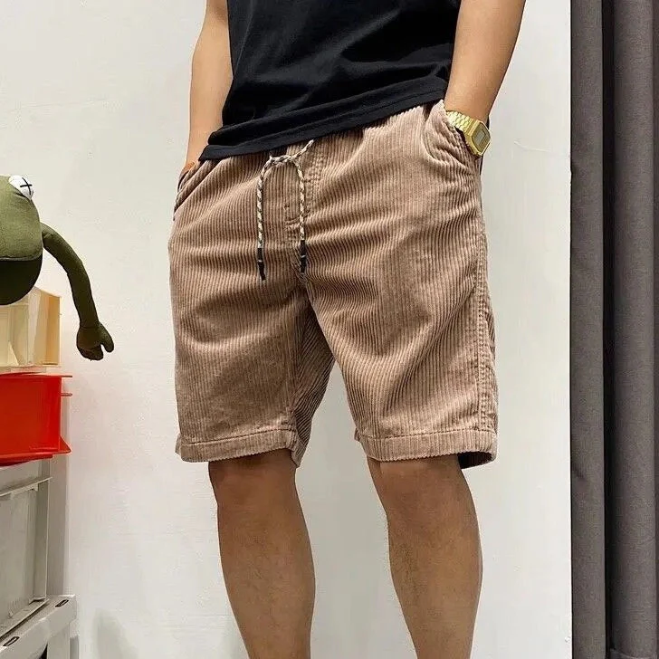 Shorts en Velours Côtelé Homme – Taille Élastique avec Cordon et Ourlets - Image 2