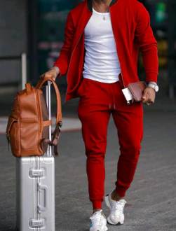 Survêtement athlétique élégant pour homme – Veste zippée avec pantalon de jogging ajustable - Image 4
