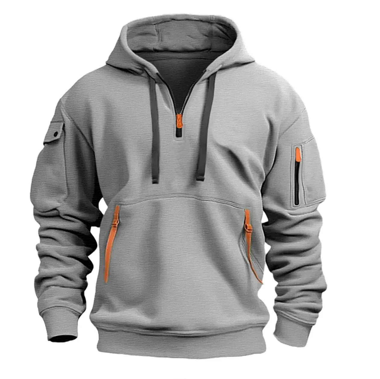 Sweat à Capuche Demi-Zip Décontracté Élégant pour Homme – Confortable - Image 5