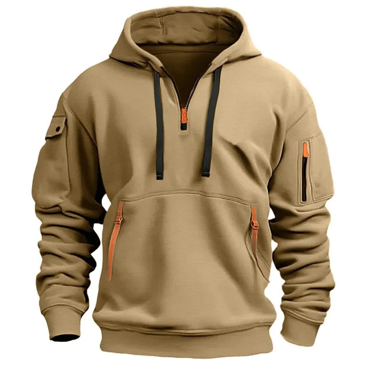 Sweat à Capuche Demi-Zip Décontracté Élégant pour Homme – Confortable - Image 6
