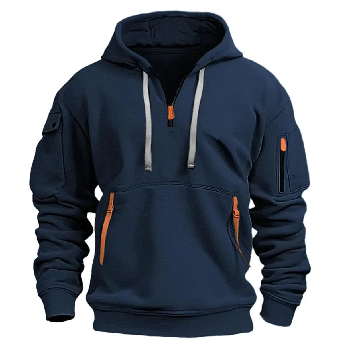 Sweat à Capuche Demi-Zip Décontracté Élégant pour Homme – Confortable - Image 7