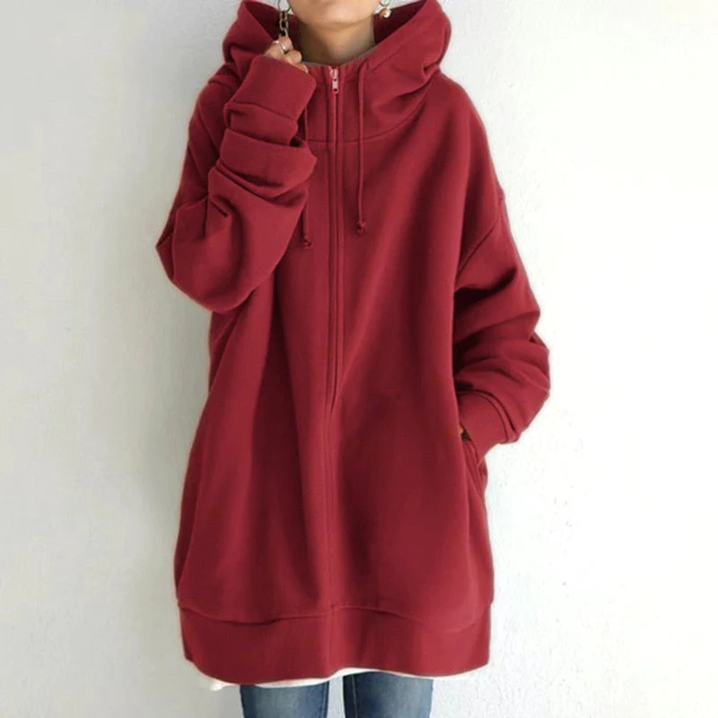 Sweat-shirt d'hiver confortable pour femme avec capuche oversize – Sweat à capuche chaud et élégant - Image 3