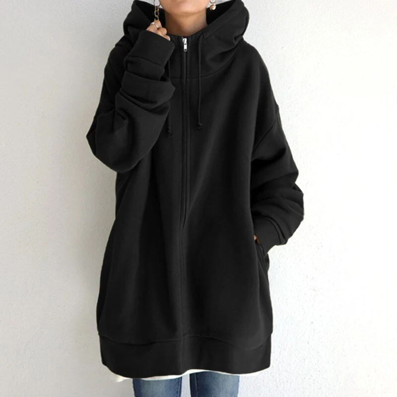 Sweat-shirt d'hiver confortable pour femme avec capuche oversize – Sweat à capuche chaud et élégant - Image 5