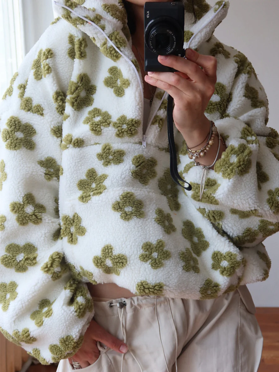 Sweat-shirt en polaire pour femmes – Pull à fermeture éclair décontracté avec poche - Image 12