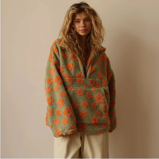 Sweat-shirt en polaire pour femmes – Pull à fermeture éclair décontracté avec poche - Image 6