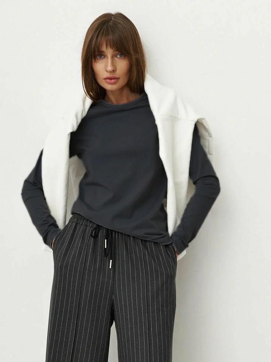 T-shirt à Manches Longues pour Femme – Haut Élégant et Décontracté Moderne - Image 8