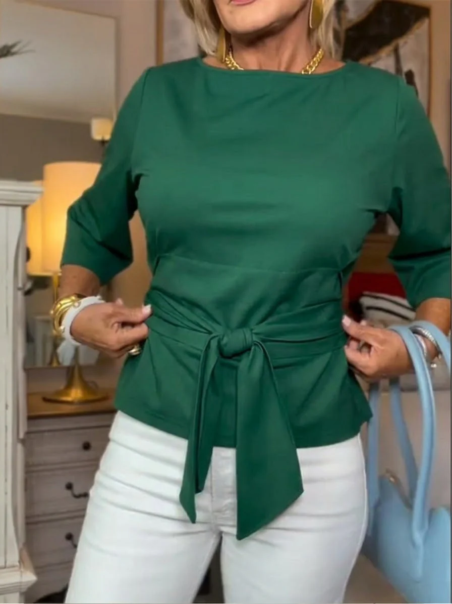 T-shirt femme en coton à nouer – Coupe décontractée chic - Image 7