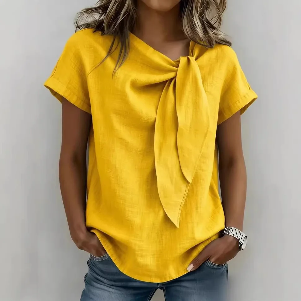 T-shirt femme manches courtes melange coton - Leger et decontracte - Image 3