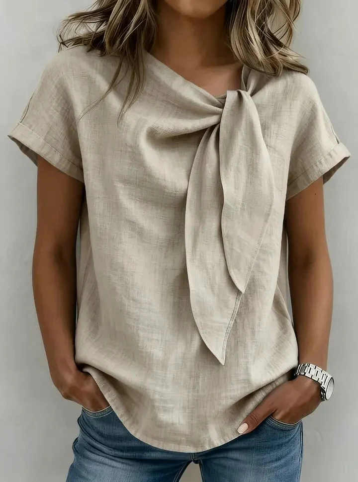 T-shirt femme manches courtes melange coton - Leger et decontracte - Image 7