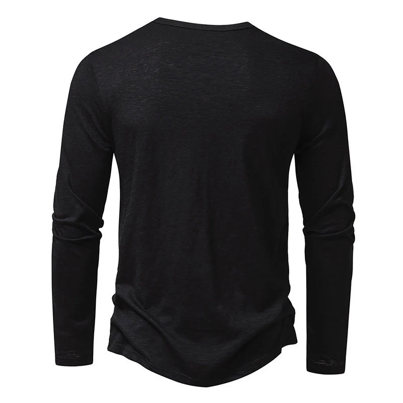 T-shirt Henley Décontracté à Manches Longues Homme – Style Boutonné Moderne - Image 7