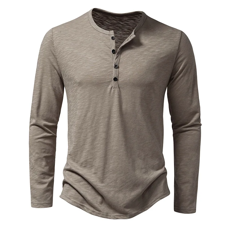 T-shirt Henley décontracté pour homme – Chemise à manches longues élégante - Image 4