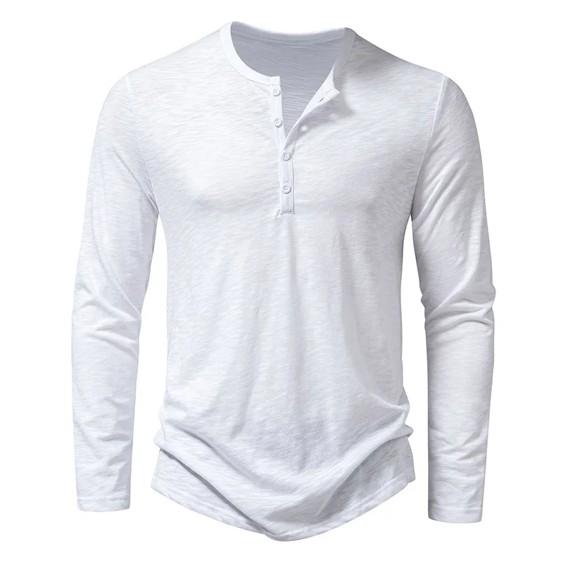 T-shirt Henley décontracté pour homme – Chemise à manches longues élégante - Image 5