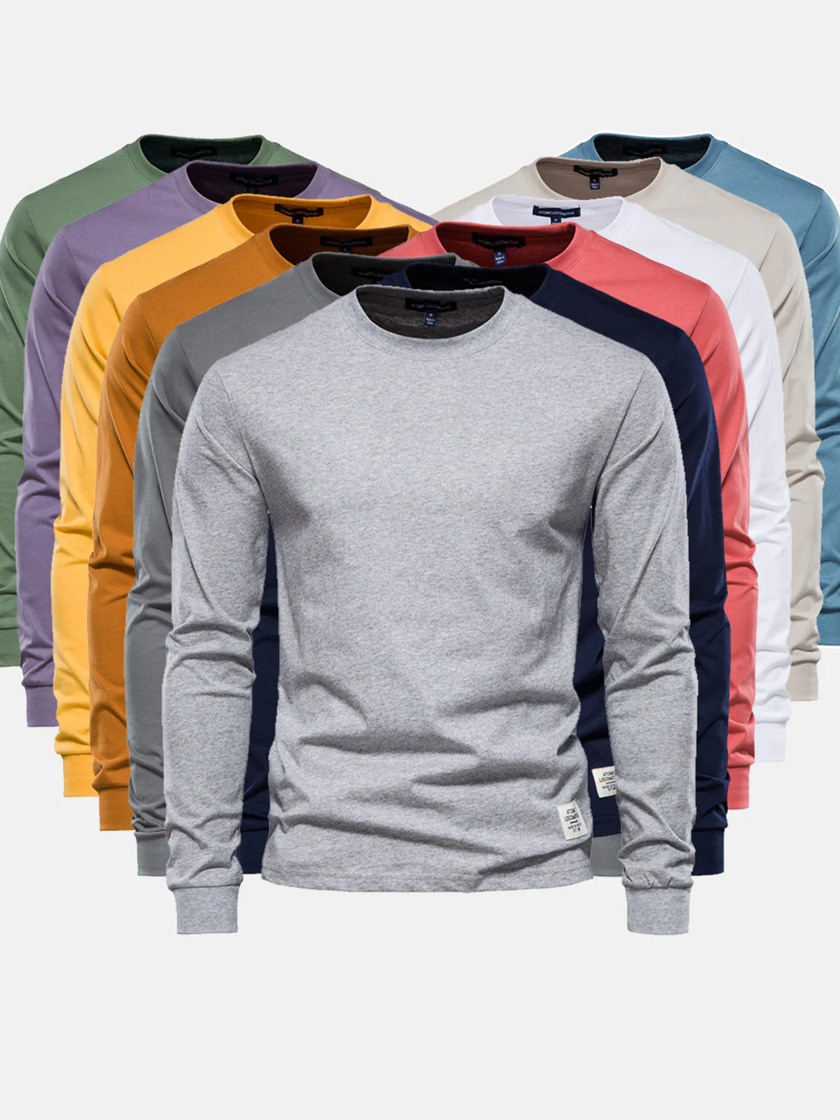 T-Shirt Homme Manches Longues en Coton – Col Rond Décontracté - Image 4