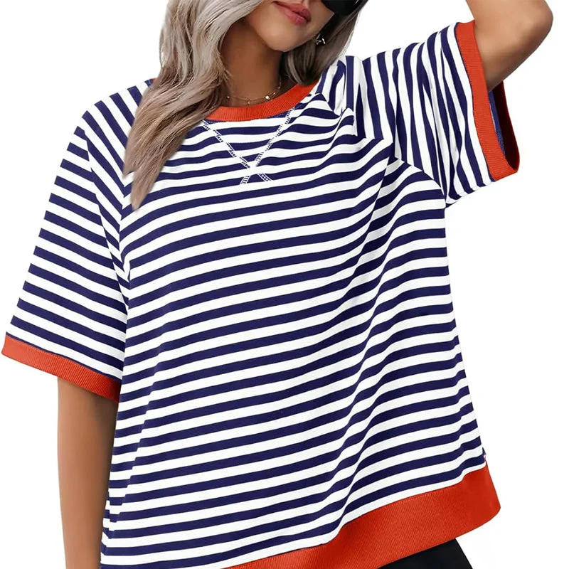 T-shirt rayé pour femme – Un style estival décontracté et confortable pour tous les jours - Image 6