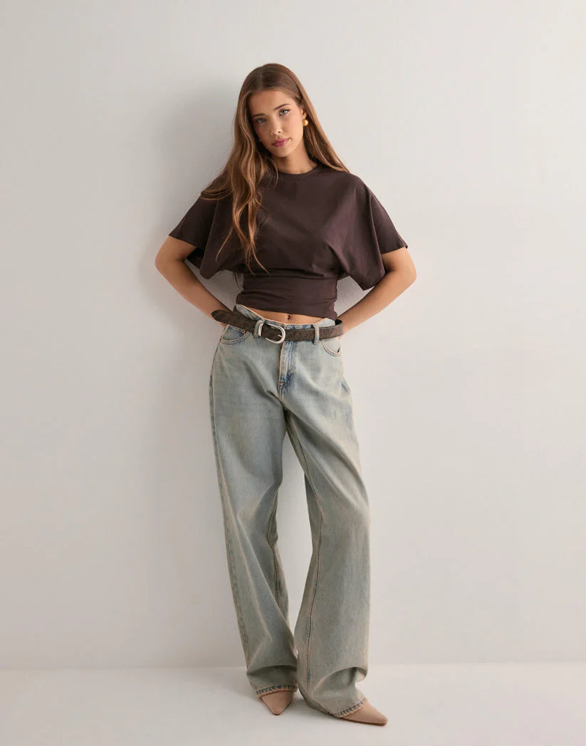 Tee Élégant à Manches Amples pour Femme – Col Rond et Manches Courtes Décontractées - Image 4