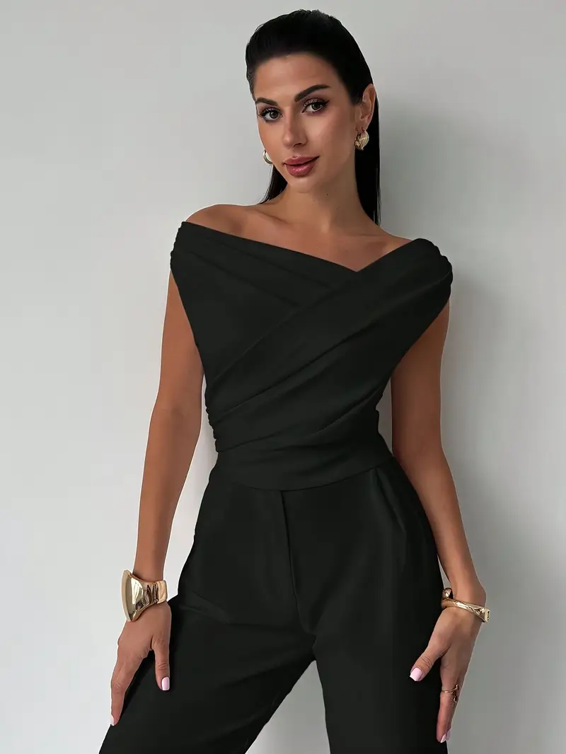Top à épaules drapées pour femme – Style moderne, élégant et décontracté - Image 11