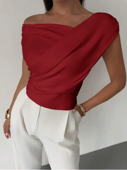 Top à épaules drapées pour femme – Style moderne, élégant et décontracté - Image 14