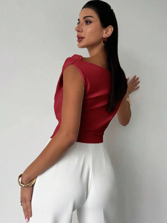 Top à épaules drapées pour femme – Style moderne, élégant et décontracté - Image 15