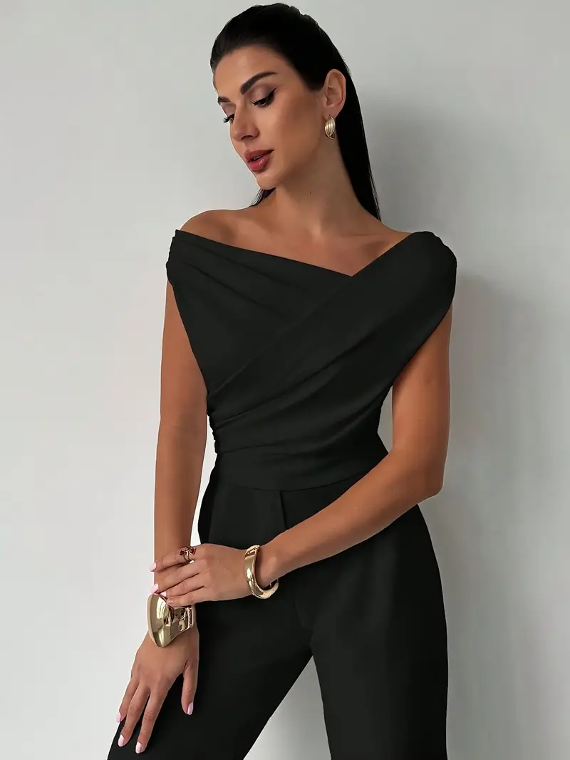 Top à épaules drapées pour femme – Style moderne, élégant et décontracté - Image 9