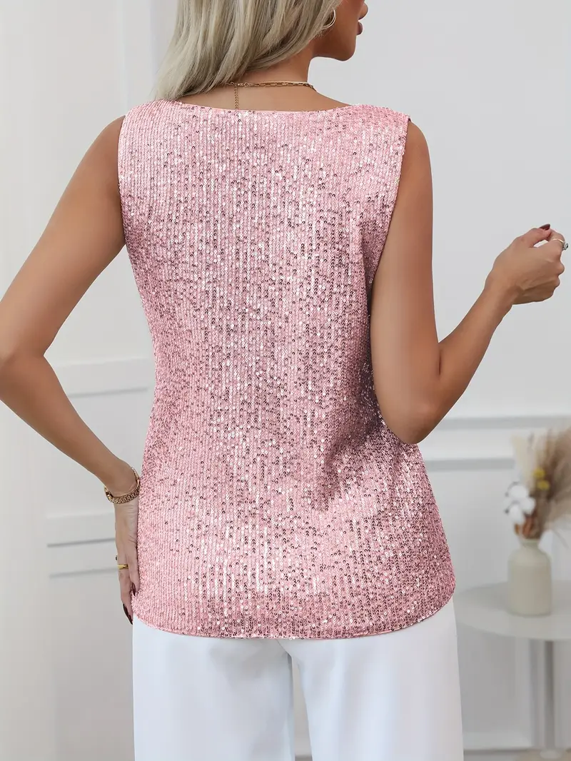 Top à paillettes à col en V pour femme – Style élégant et scintillant pour les soirées. - Image 12