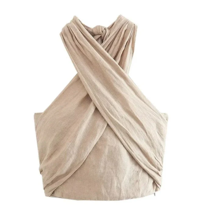 Top dos nu en lin femme – Léger et raffiné - Image 4