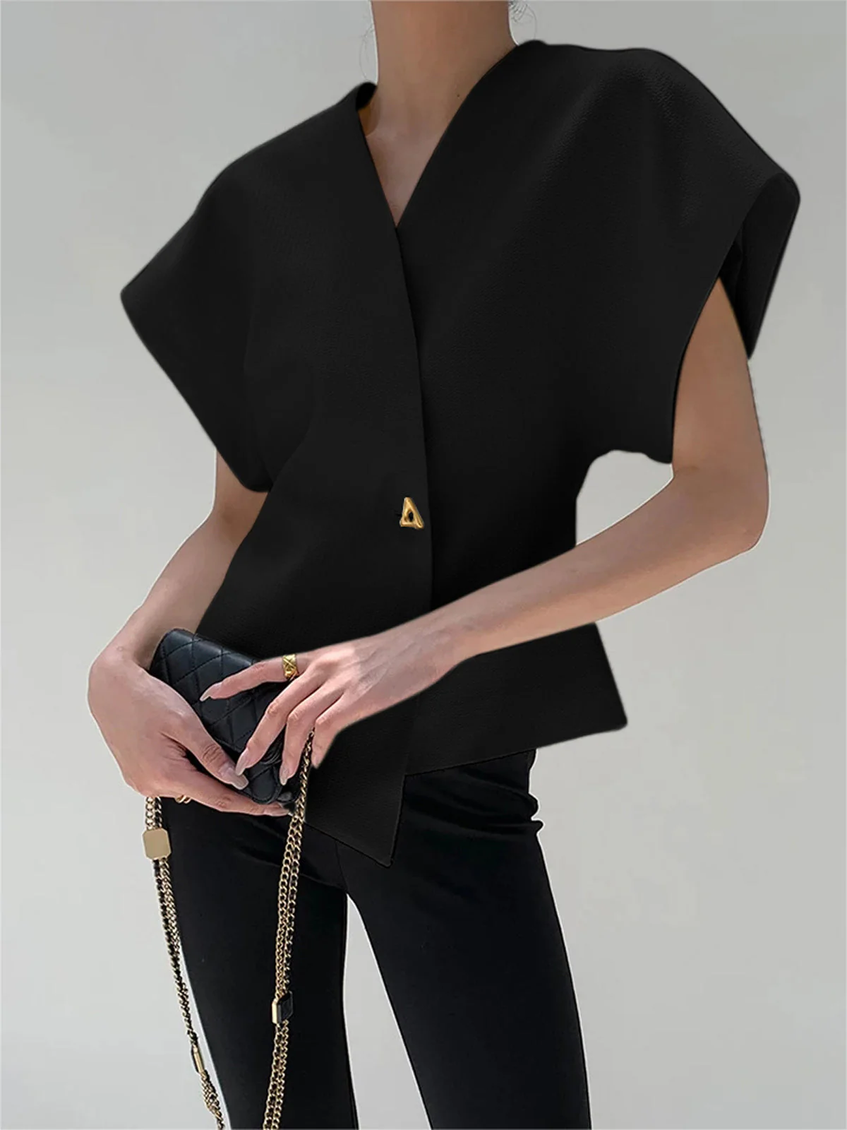Top femme col V elegant - Fluide et raffine - Image 10