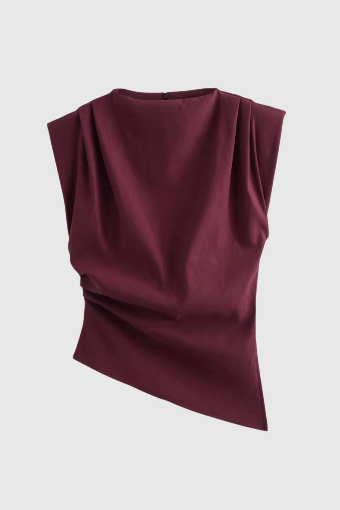 Top femme drape sans manches coupe ajustee - Elegant et raffine - Image 3