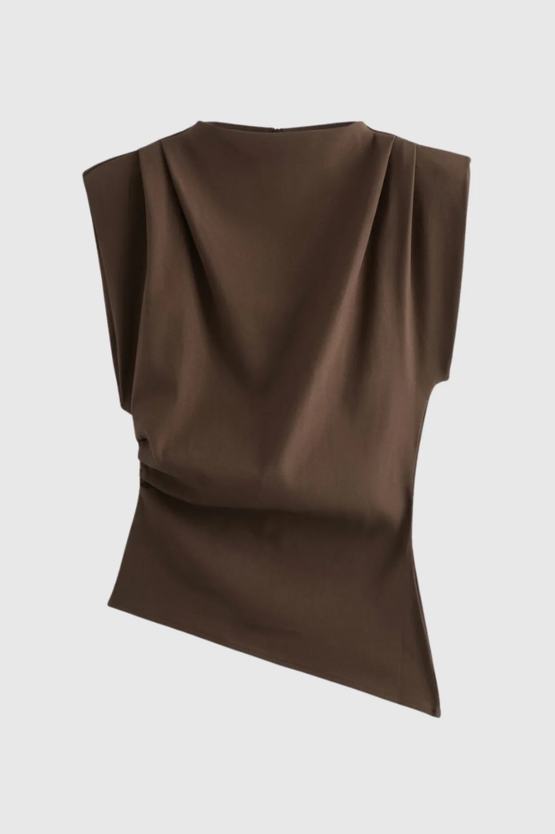 Top femme drape sans manches coupe ajustee - Elegant et raffine - Image 4