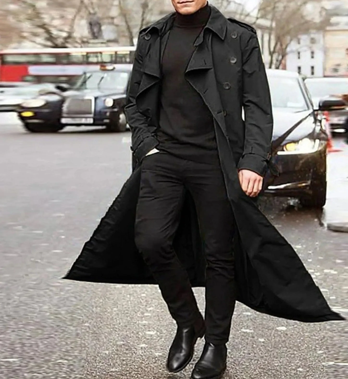 Trench coat décontracté et tendance pour hommes - Image 3