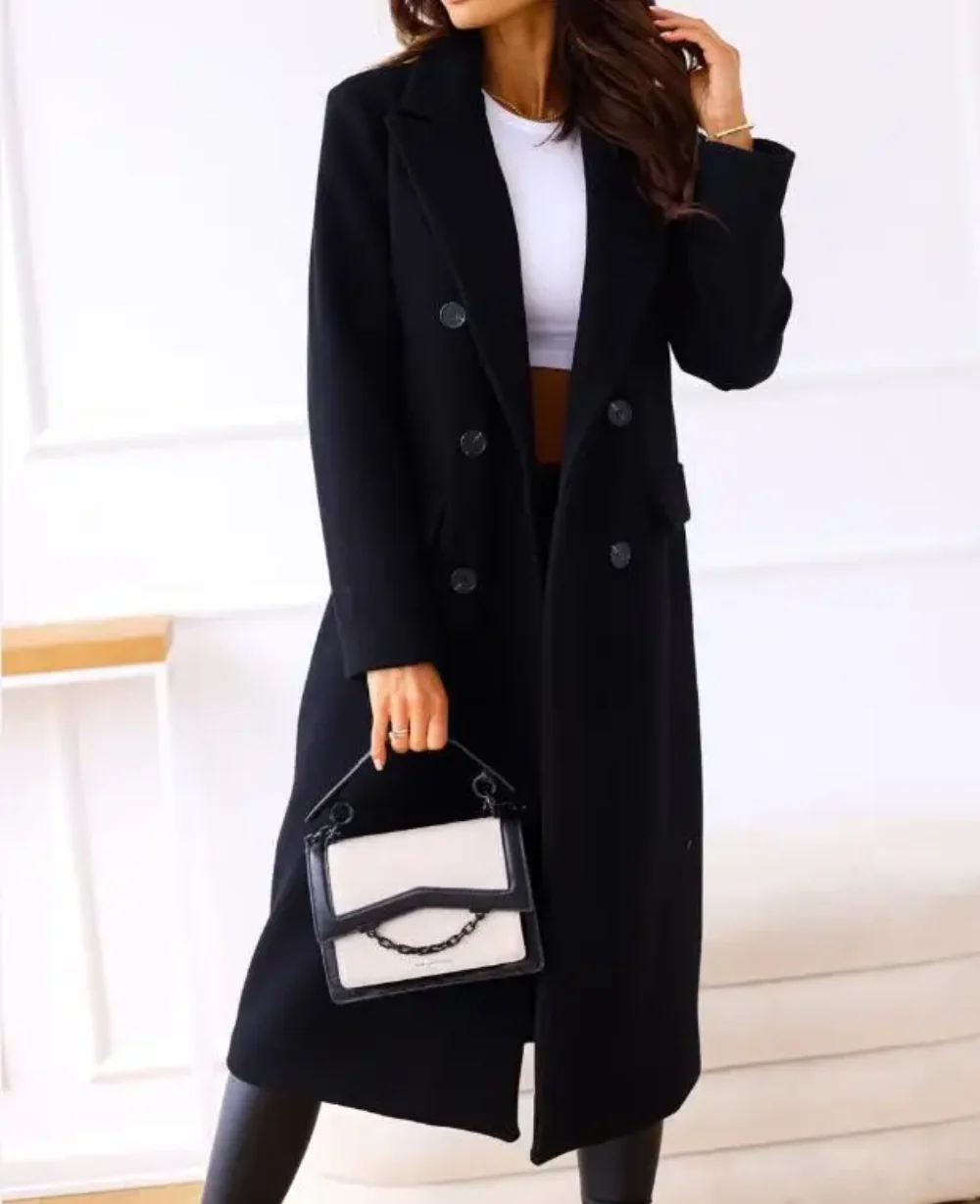 Trench-Coat Long Ajusté pour Femme – Confort Élégant Automne Hiver - Image 10