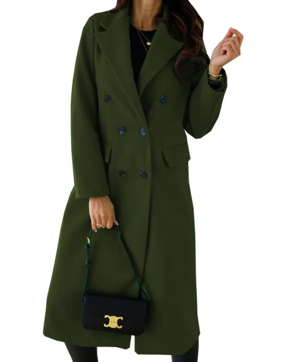 Trench-Coat Long Ajusté pour Femme – Confort Élégant Automne Hiver - Image 17