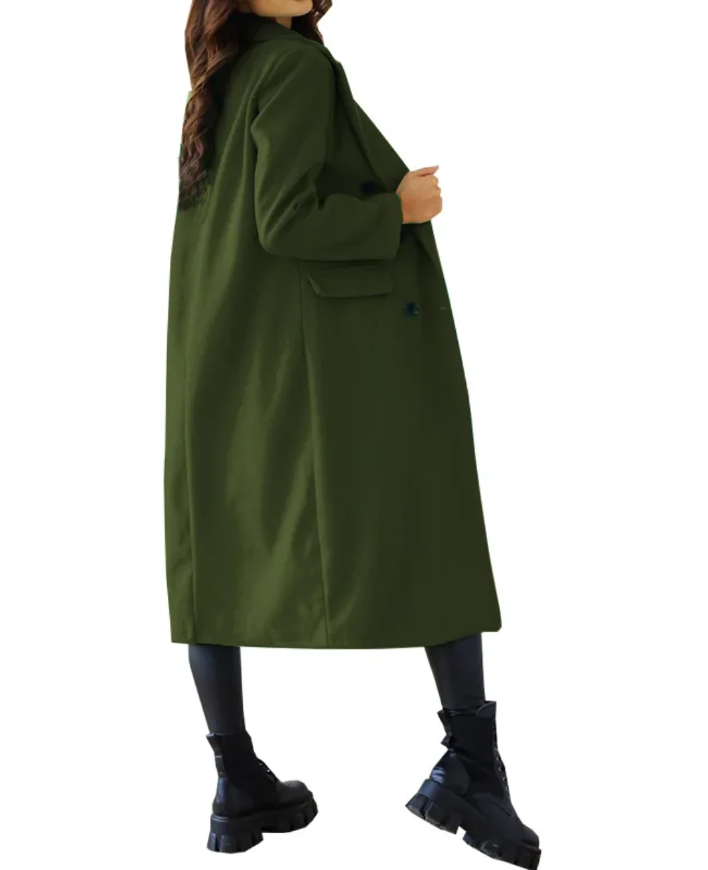 Trench-Coat Long Ajusté pour Femme – Confort Élégant Automne Hiver - Image 18
