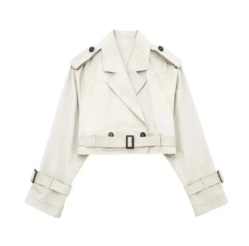 Trench Court Élégant Femme – Manteau Moderne et Court - Image 10