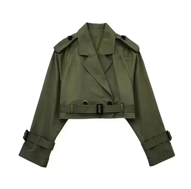 Trench Court Élégant Femme – Manteau Moderne et Court - Image 11