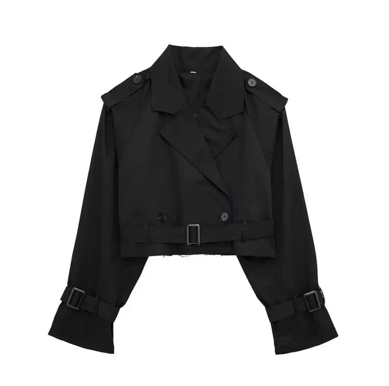 Trench Court Élégant Femme – Manteau Moderne et Court - Image 12