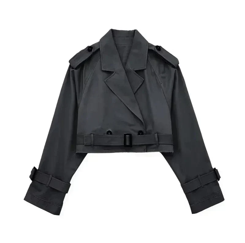 Trench Court Élégant Femme – Manteau Moderne et Court - Image 8