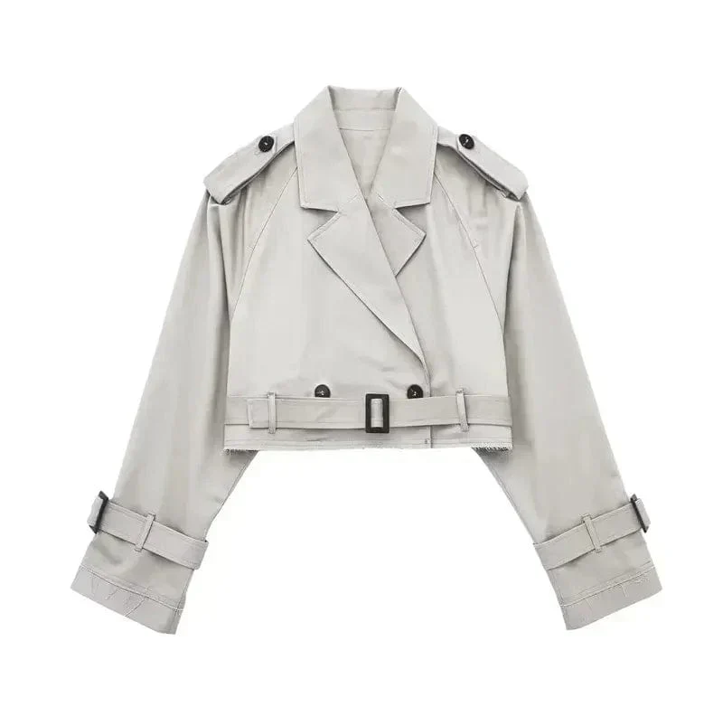 Trench Court Élégant Femme – Manteau Moderne et Court - Image 9